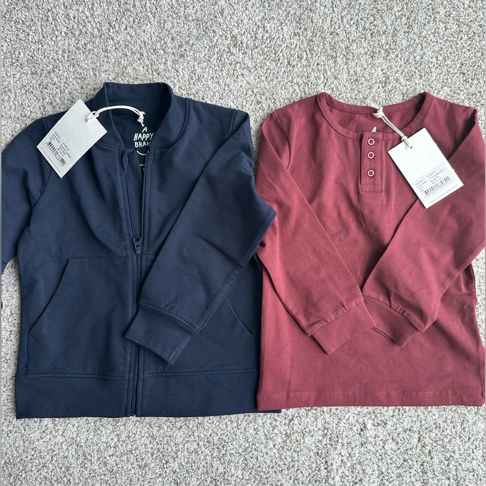 A Happy Brand toddler zipup jacket and shirt sz 3-4 ye 98-104 cm